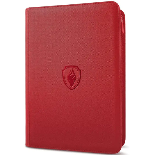 Classeur de Cartes à 9 Poches Premium avec Fermeture Éclair | Rouge